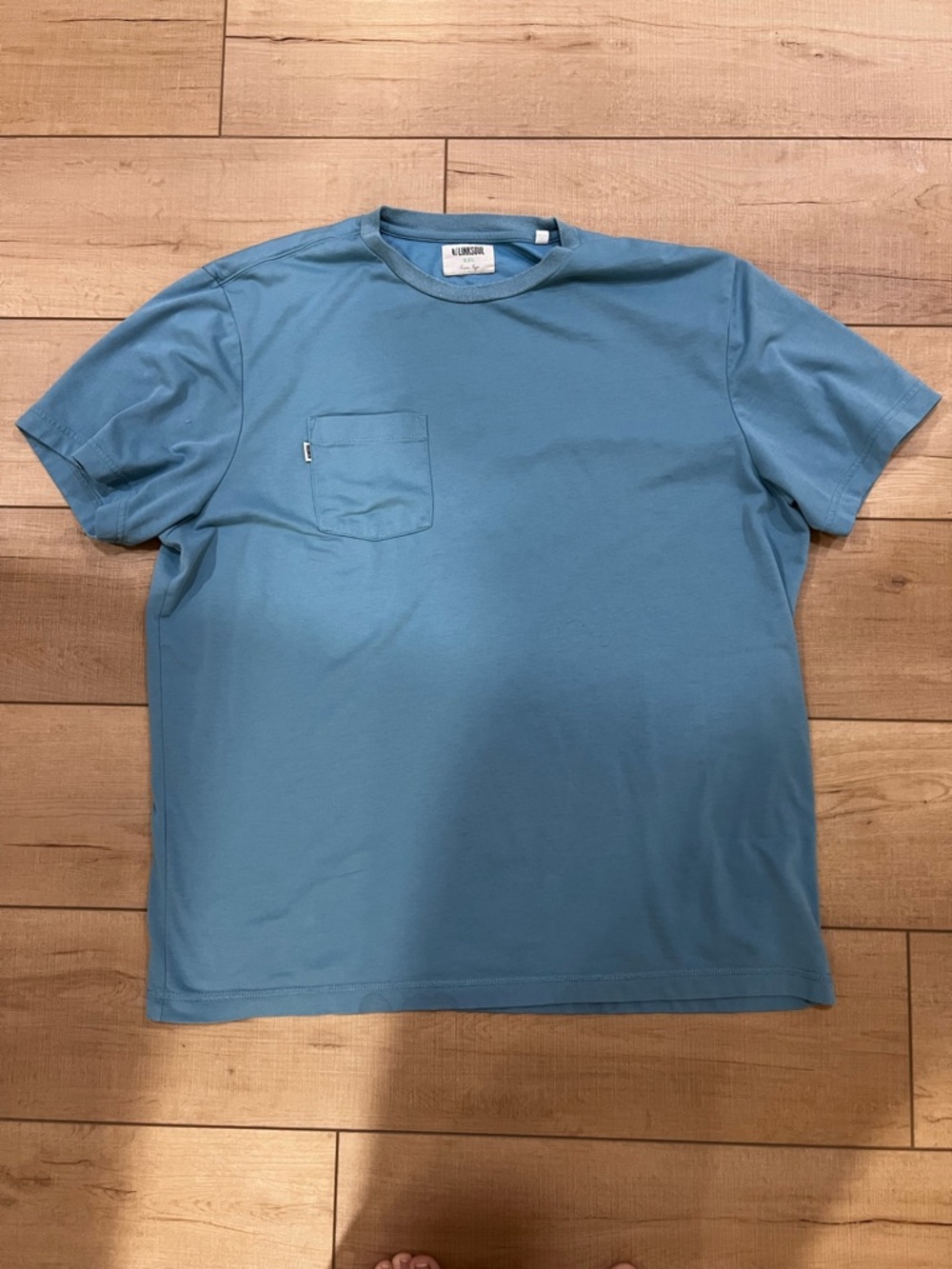 Linksoul Men's Pocket Crewneck T-Shirt in Dusty Blue